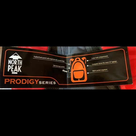 New North Peak Prodigy Series Backpack, Red & Gray - Picture 4 of 6